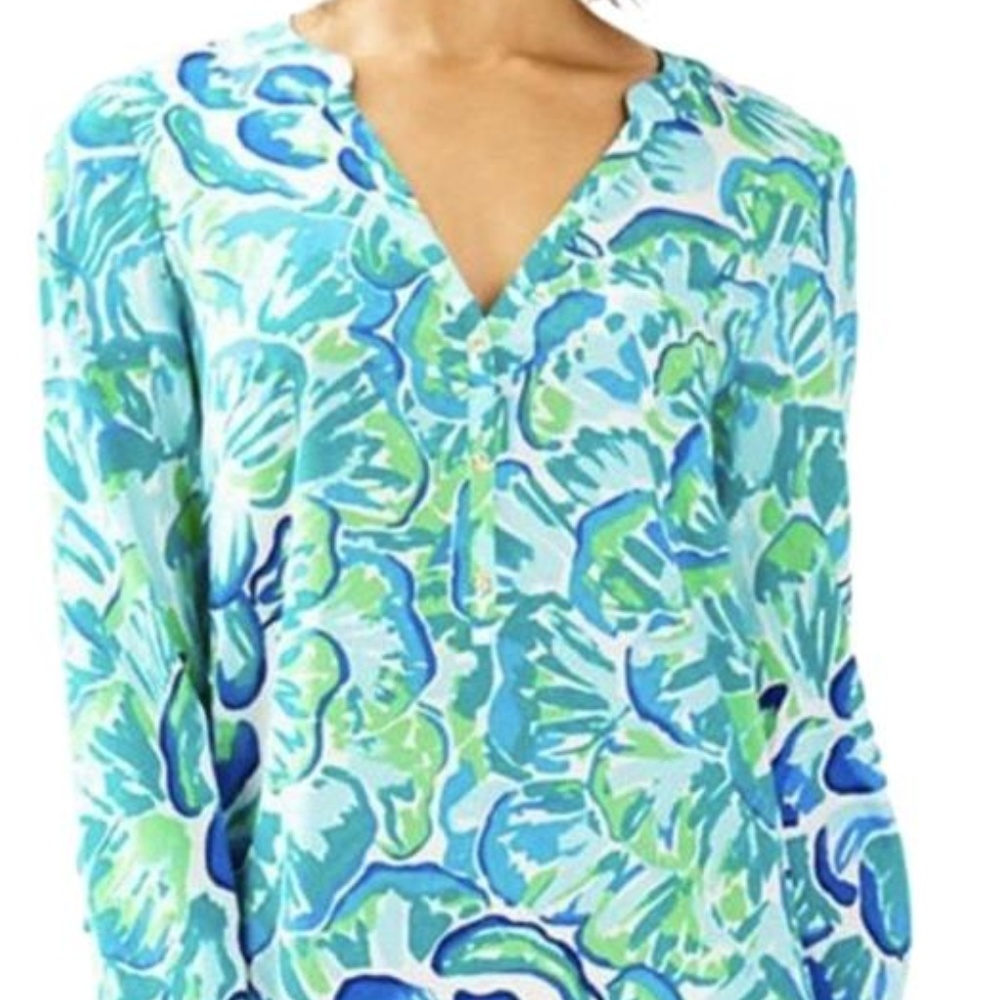 NWT lilly DELPHINE STRETCH SILK TUNIC DRESS